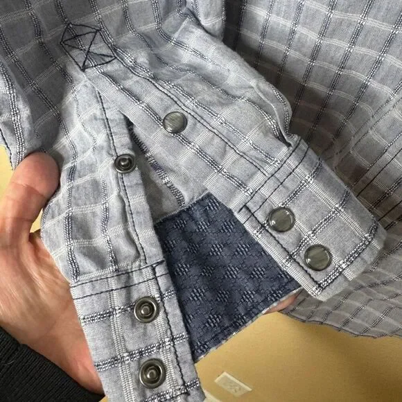 Moon Shine Spirit Shirt Mens XL Button Up Pearl Snap Long Sleeve Western Plaid - Picture 7 of 14